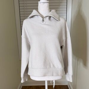 Cozy White Quarter-Zip Pullover